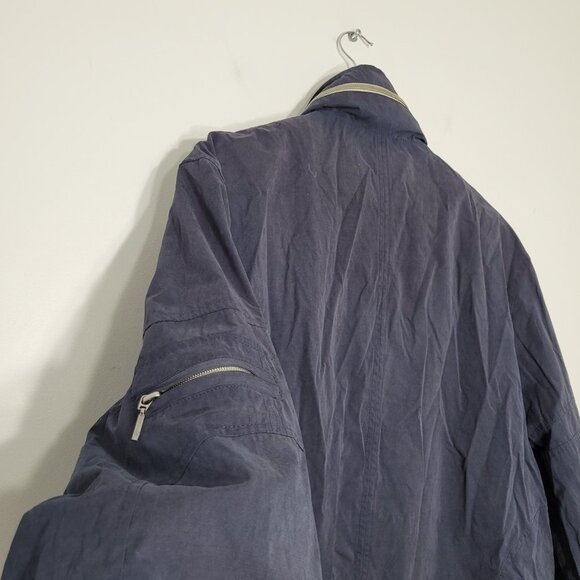 Pier 91 Vintage Dark Navy Hooded Outdoor Cotton Blend Jacket Water Resistant - Picture 7 of 15